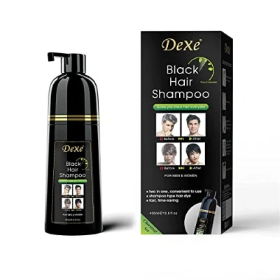Image of Instant black hair shampoo, dye shampoo for men and women easy to use quick lasts 30 days 3 in 1 (Bottled)