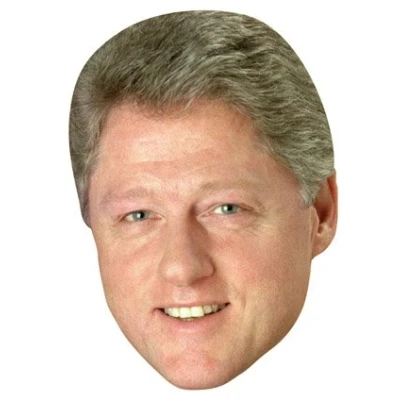 Image of FoxyPrinting President Bill Clinton Celebrity Cardboard Party Face Mask Fancy Dress