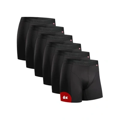 Image of DANISH ENDURANCE Sports Boxers for Men, Dry Fit, Anti Chafing Mens Boxer Shorts Multipack, with Regular or Long Leg, 6 Pack, Black, 4XL