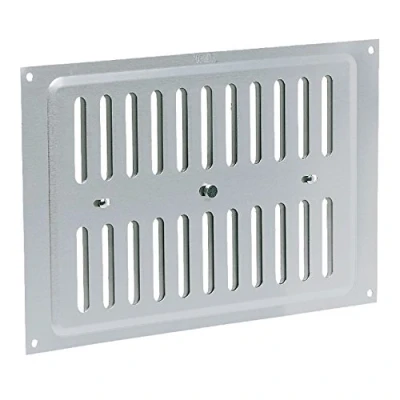 Image of 9&quot; x 6&quot; Adjustable Air Vent Satin Anodised Aluminium/Metal Chrome Grille Cover
