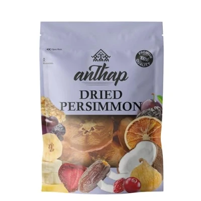 Image of Anthap 100% Natural Dried Persimmon, Persimmon Slices, Sharon Fruit, Natural, Premium Quality, No Additives, Added Sugar, Preservatives, Sealed Bag, 300g