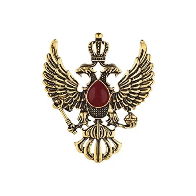Image of HCMA Retro Wing Metal Brooches Pins Double headed Eagle Badge Brooch Scarf Suit Clothes Buckles Men Accessories Gifts