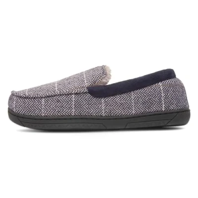 Image of Jo &amp; Joe Aaron Mens Navy Moccasin Slipper Size 8 UK Blue