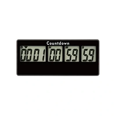 Image of Yooreal Digital Kitchen Timer,Retirement Countdown Timer 9999 Days,Magnet Design,Loud Alarm,Tracks Wedding Vacation Working Cooking Baby birth (black)
