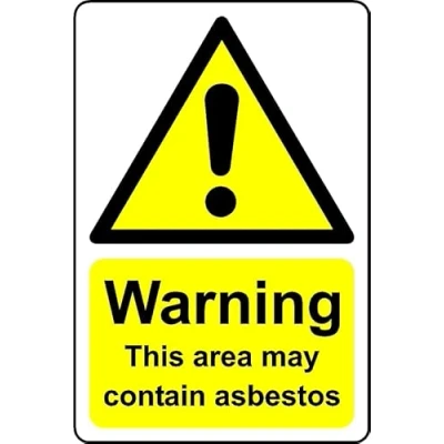 Image of Warning This Area May Contain Asbestos Safety Sign Self Adhesive Sticker (100mm x 150mm)