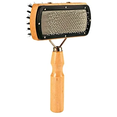 Image of Trixie Wooden Double Sided Dog Brush, 18 x 10 cm, Pack of 4