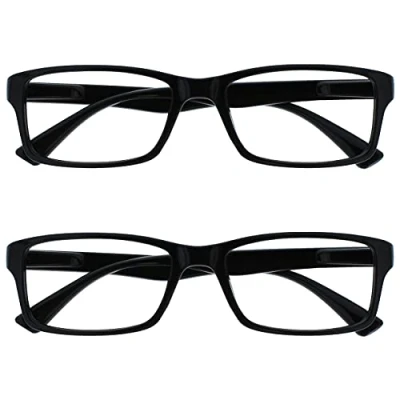Image of OPULIZE The Reading Glasses Company Black Readers Value 2 Pack Designer Style Mens Womens RR92 1 +1.50