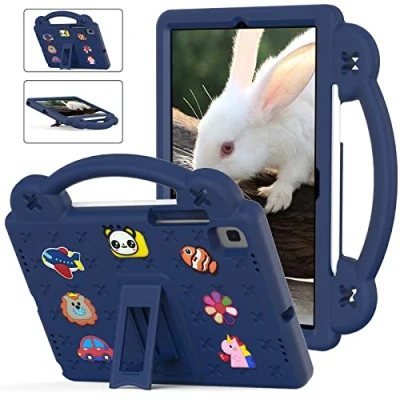 Image of Tablet Case For Samsung Galaxy Tab S5e T720 10.5 (2019) Kids Friendly DIY Cartton Cute Doll, Stand with Handle Lightweight EVA Foam Full Body Protection Shockproof Cover Navy