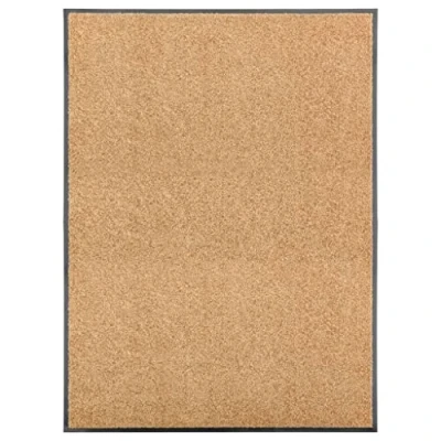 Image of vidaXL Indoor/Outdoor Doormat Cream 120x90cm Non Slip PVC Backing Machine Washable 100% Polyamide Ideal for Home Entrance