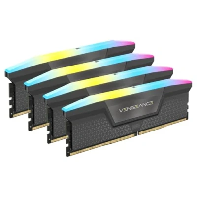 Image of CORSAIR VENGEANCE RGB DDR5 64GB (4x16GB) 5600MHz CL36 AMD EXPO Intel XMP iCUE Compatible Computer Memory Grey (CMH64GX5M4B5600Z36)