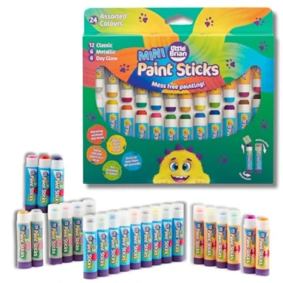 Image of Little Brian Paint Sticks Mini Sticks, 24 Pack Kids Pens Twist Up &amp; Down, Mess Free Painting, Easy to Use Clean