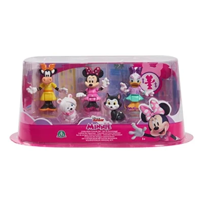 Image of Just Play Disney Junior Minnie Mouse Movable Collectable Figures Pack of 5: Mouse, Daisy Duck, Figaro, Klarabella Cow, Snowpuff, from 3 Years, 89958, Multicoloured