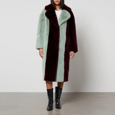 Image of Jakke Katie Striped Faux Fur Coat S