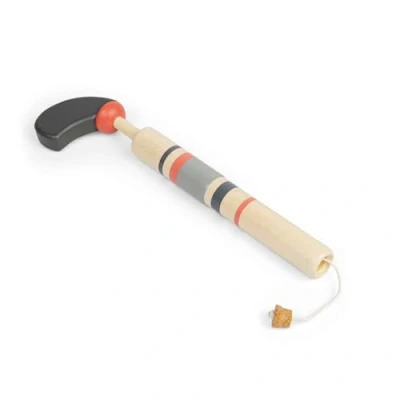 Image of Bigjigs Toys Pop Gun (Grey Handle) Classic Wooden Toy, Retro Pocket Money Gifts For Girls &amp; Boys, Kids Party Bag Fillers, Age 3 Years Old +