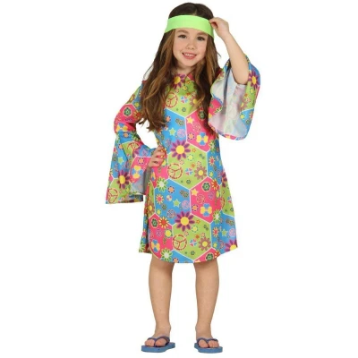 Image of Girls Hippie Flower Power Costume 10 12 Years