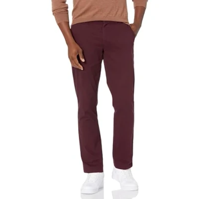 Image of Amazon Essentials Men&#039;s Slim Fit Casual Stretch Chino Trouser, Burgundy, 33W / 28L