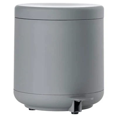 Image of Zone Denmark Ume Bathroom Rubbish Bin, Cosmetic Pedal Bin with Lid for Bathroom, Removable Inner Bucket and Soft Close, Diameter 19.5 cm, Height 22 4 Litres, Grey