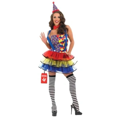 Image of Fun Shack Clown Costume Women, Woman, Ladies Jester Costume, Female Adult Medium