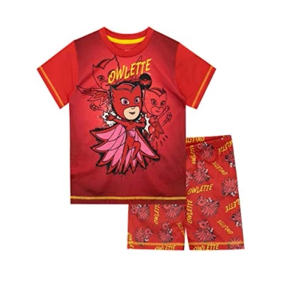 Image of PJ Masks Boys Owlette Short Pyjamas Red Age 7 to 8 Years