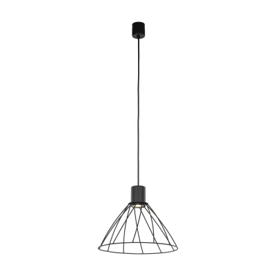 Image of Modesto 29.5cm Wire Frame Pendant Ceiling Light Black 1xE27