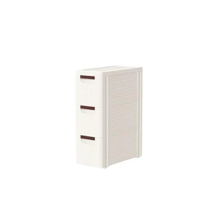 Image of Narrow Storage Unit, Unit with Drawers, Bathroom Unit,3/4/5 Drawer Drawers on Wheels, Slim Cabinet for Bedroom Kitchen (White, 3 Tier)