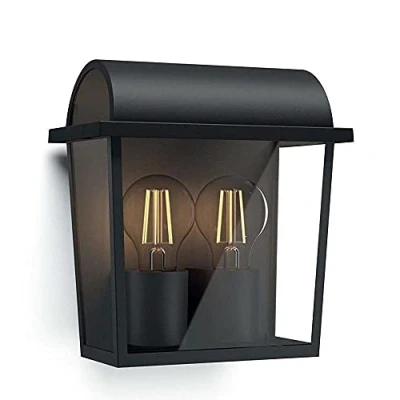 Image of Philips myGarden Harvest Vintage Wall Lantern [Black] Requires 2 x 42 W, 230 V Bulbs