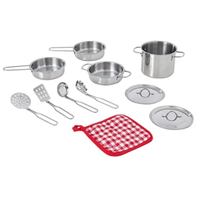 Image of Teamson Kids Little Chef Frankfurt Stainless Steel Cooking Accessory Set MultiColor 11 pcs TK M00001