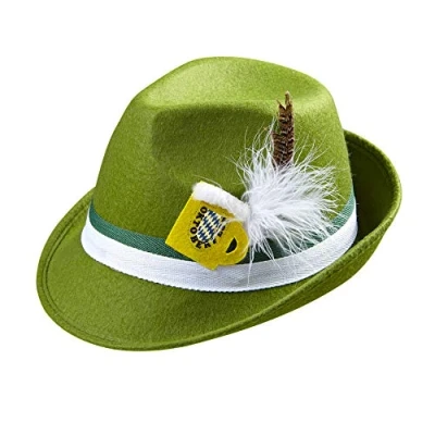 Image of Widmann Mens Bavarian Green Oktoberfest Hat for Unisex Fancy Dress Costume &amp; Accessories