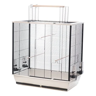 Image of Little Friends Waldorf Bird Cage with Opening Top, 78 x 48 81.5 cm, Silver/Black