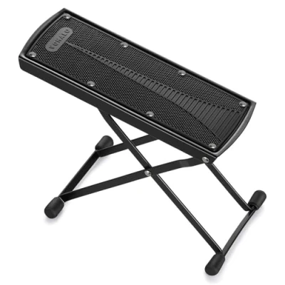 Image of VOHALO Guitar Foot Stool Leg Rest Footstool 6 Position Height Adjustable with Anti Slip Rubber for Classical Electric,Acoustic Player,Black