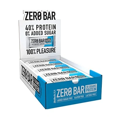 Image of BioTechUSA Zero Bar Protein Snack Low Sugar &amp; Lactose Free Crispy Texture Delicious Flavors Ideal for Diets Workouts, 20 * 50 g, Chocolate Coconut