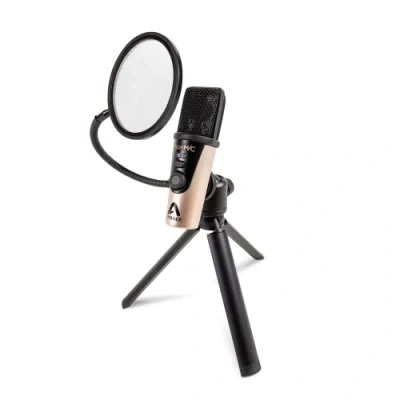 Image of Apogee Hype Mic USB Microphone with Analogue Compression for Capturing Vocals and Instruments, Streaming, Podcasting, Gaming, Made in USA, Rose Gold