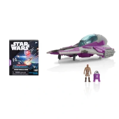 Image of STAR WARS Micro Galaxy Squadron Mace Windu’s Jedi Interceptor Mystery Bundle 3 Inch Light Armor Class and Scout Vehicles with Accessories (Amazon Exclusive)