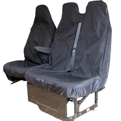 Image of Driver &amp; Double Passenger Seat Covers to fit Large Vans Single Piece for Ford Transit, Mercedes Sprinter, Fiat Ducato, Iveco Daily, Renault Master