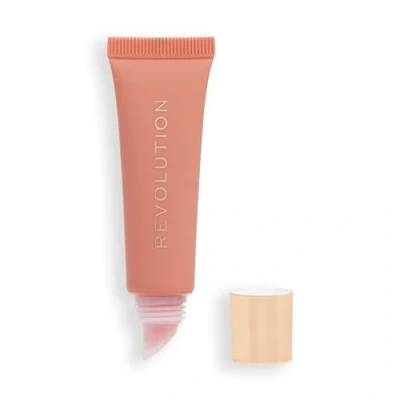 Image of Makeup Revolution, Juicy Peptide Lip Balm, Hydrating Balm with Sheer Colour, Infused Vitamin E &amp; Peptides, Nude Peach, 8ml