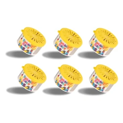Image of BUBBLEBABY Organic Tub Long Lasting Lemon Car Air Freshener &amp; Odour Eliminator (Pack of 6)