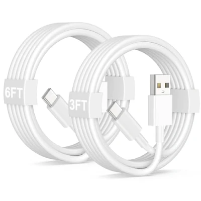 Image of Car Apple Carplay Cable for iPhone 15 16 Charger Cable, 2Pack 1M+2M USB A to Cord Pro Max C Cord, iPad Lead Air 5th, Auto