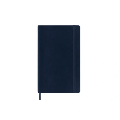 Image of Moleskine Classic Squared Paper Notebook Soft Cover and Elastic Closure Journal Color Sapphire Blue Size Large 13 x 21 A5 192 Pages