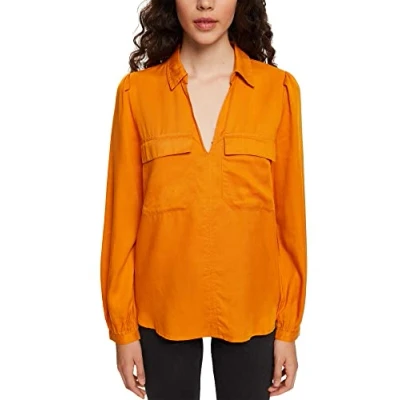 Image of ESPRIT Women&#039;s 082CC1F313 Blouse, 710/HONEY Yellow, XXS