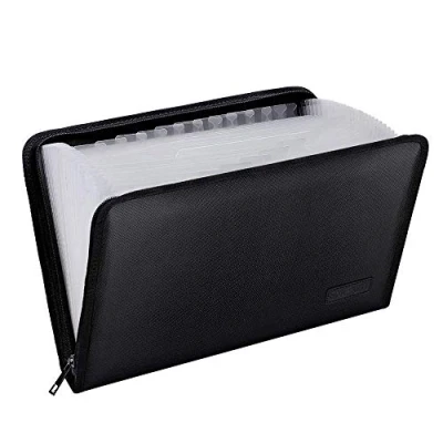 Image of ENGPOW Expanding File Folder Important Document Organizer Fireproof Bag A4 Size, 25 Pockets,Color Labels,Non Itchy Silicone Coated Portable Filing Folder(14.3&quot; x 9.8&quot;)