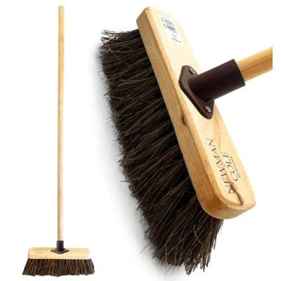 Image of 10 Outdoor Broom Yard Brush with Stiff Bristles The Perfect Garden (Brown)