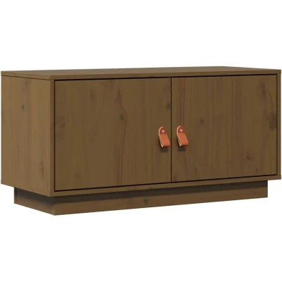 Image of vidaXL TV Cabinet Honey Brown 80x34x40 cm Solid Wood Pine