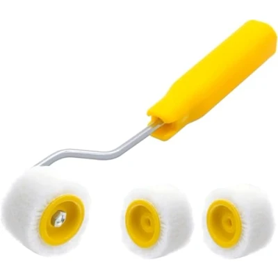 Image of 4/5 inch Mini Paint Rollers for Touch up Trim Edge or Corner, Extra Small Wool Brushes, Tiny Painting Tool(1 Brush +2 Rollers)