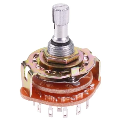 Image of 1 Pole 12 Way Rotary Switch 6mm Actuator Solder Terminals Panel Mount