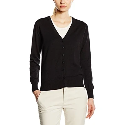 Image of Premier Workwear Ladies Button Through Knitted Cardigan Black 14