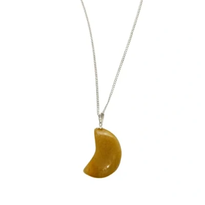 Image of VIE Crescent Shaped Pendant, 4x2cm, Yellow Aventurine