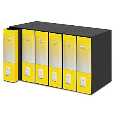 Image of Esselte Dox 1 A4 Lever Arch File Yellow (Pack of 6)