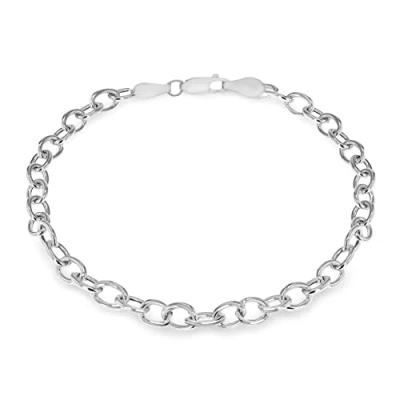 Image of Tuscany Silver Women&#039;s Sterling Oval Cable Bracelet of 19cm/7.5&quot;