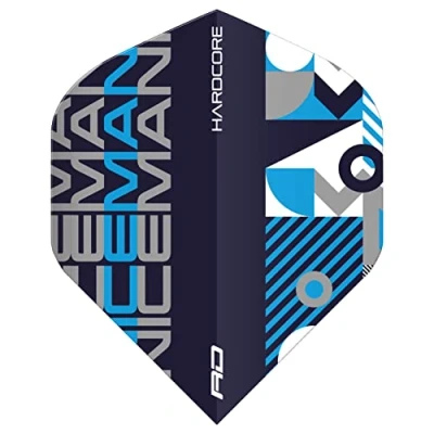 Image of RED DRAGON Gerwyn Price Iceman Hardcore Stack Black and Blue Dart Flights 3 Sets Per Pack (9 in Total)