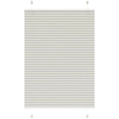 Image of vidaXL Pleated Blind Light Grey 100x100 cm Fabric Width 99.4 Polyester